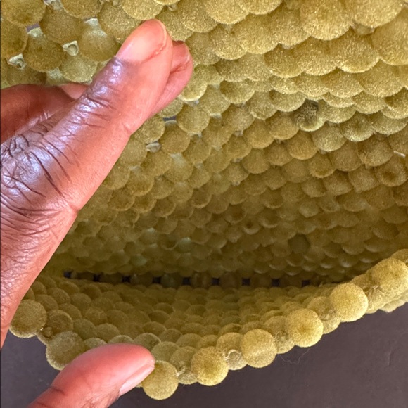 Vintage Green Velvet Coated Bead Handbag - Picture 8 of 15